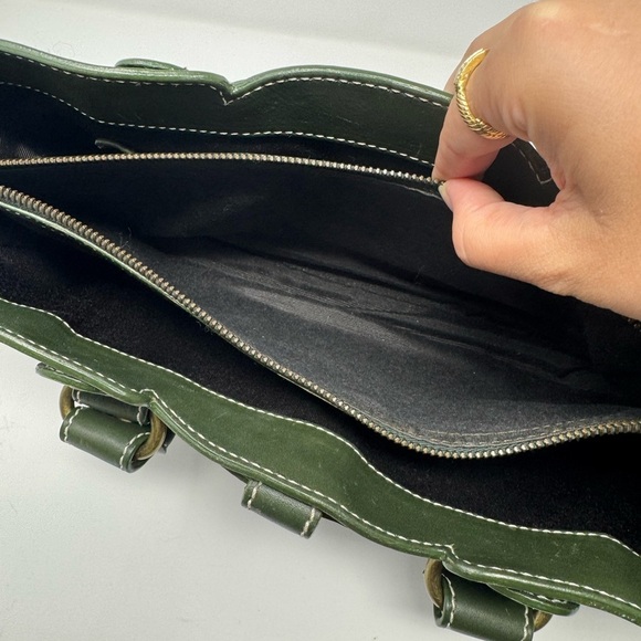 Celine Boogie Bag Vintage Green Leather Top Handle Handbag - Picture 10 of 12